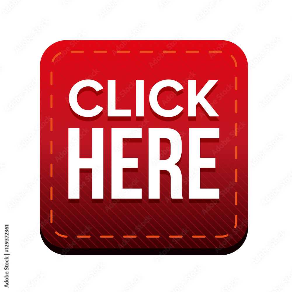 Poster click here button vector red