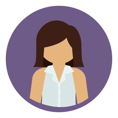 Woman icon. Girl female avatar person people and human theme. Isolated design. Vector illustration