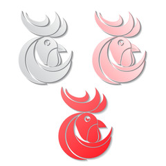 Cock silhouettes with shadow