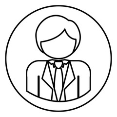 Man icon. Male avatar person people and human theme. Isolated design. Vector illustration