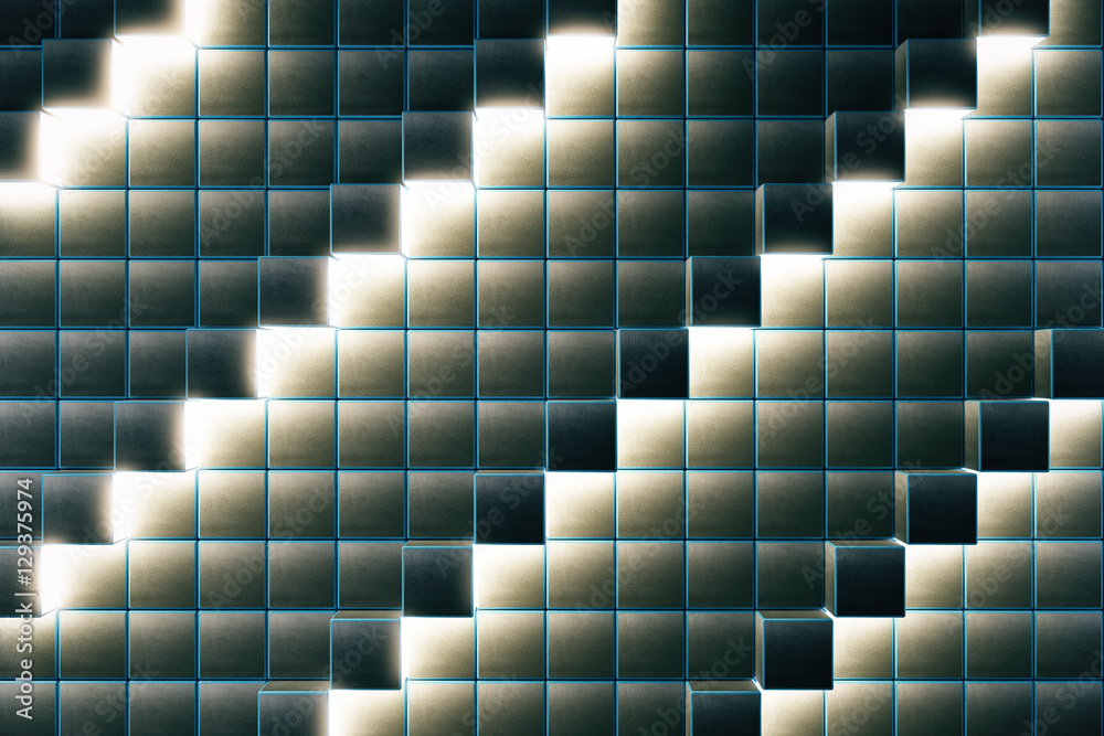 Poster illuminated square background