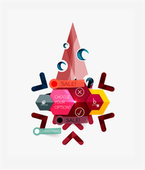 Paper New Year and Christmas labels, stickers