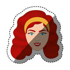Retro woman icon. Girl vintage beautiful classic and fashion theme. Isolated design. Vector illustration