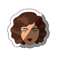 Retro woman icon. Girl vintage beautiful classic and fashion theme. Isolated design. Vector illustration