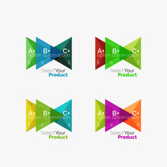 Set of triangle geometric business infographic templates