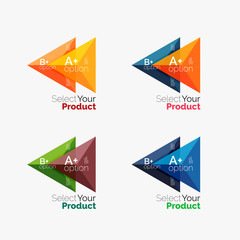 Set of triangle geometric business infographic templates