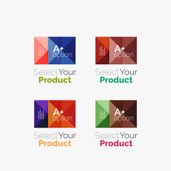 Set of abstract square interface menu navigation button