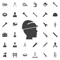  Worker with helm icon. Construction icons universal set for web and mobile