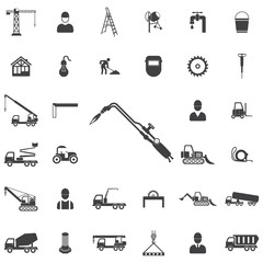 tools for cutting metal and heating products. Construction icons universal set for web and mobile