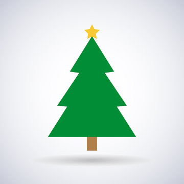 Christmas tree with star and New Year, stylish vector illustration, EPS10