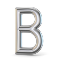 Metal alphabet symbol. Letter B 3D