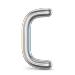 Metal alphabet symbol. Letter C 3D