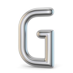 Metal alphabet symbol. Letter G 3D