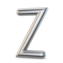 Metal alphabet symbol. Letter Z 3D