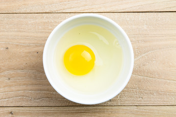 Egg liquid in the bowl