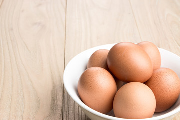Eggs in the bowl