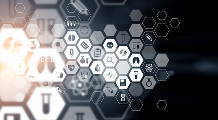 Medicine abstract background . Mixed media