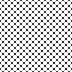Vector monochrome seamless pattern. Simple black & white texture, illustration of diagonal lattice, smooth geometric figures. Abstract contrast repeat background. Design for prints, decoration, web