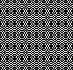 Vector seamless pattern, black & white repeat mosaic texture. Simple monochrome abstract background, geometric figures. Design element for prints, decoration, textile, fabric, digital, web, package