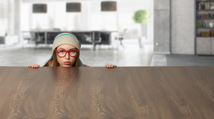 Pretty student girl . Mixed media