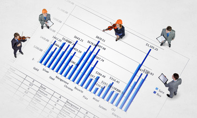 Working together for best results . Mixed media