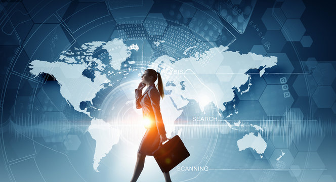 Business on the move . Mixed media - Powered by Adobe