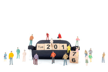 New year concept , Word 2016 on wood block and moving to the wor
