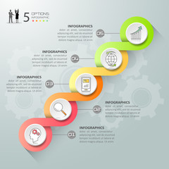 Abstract 3d infographic 5 options,  Business concept infographic