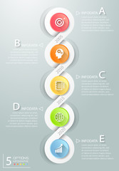 Abstract 3d infographic 5 options,  Business concept infographic