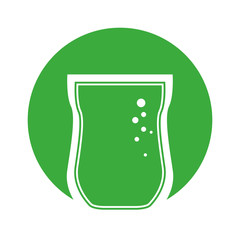 glass cup bubbles outline with green color circle vector illustration eps 10