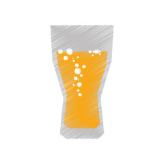 drawing colored glass cup beer bubbles vector illustration eps 10