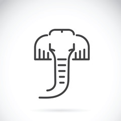 Vector of a elephant head design on a white background. Wild Ani