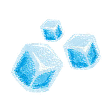 cartoon set ice cubes transparent vector illustration eps 10