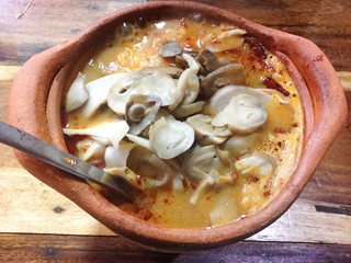 mush or rice soup spicy with mushroom,thailand
