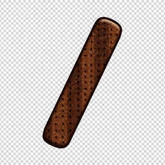 Font symbol slash with Chocolate Biscuit effect. Perfect applicable saved working/ clipping path for design project.