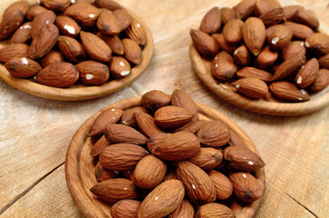 almond in dish on table