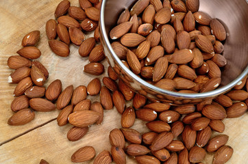 almond on table with bowl