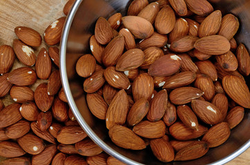 almond in bowl on table