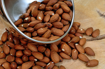 almond in bowl on table
