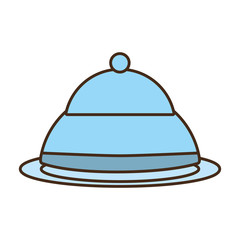 covered plate food service design vector illustration eps 10