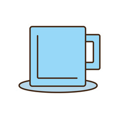 mug beverage hot capuccino tea plate vector illustration