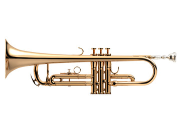Obraz na płótnie Canvas Trumpet classical instrument isolated on white