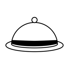 dome kitchen food service outline vector illustration eps 10