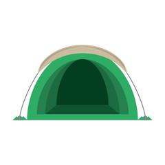 dome green tent hiking forest camping vector illustration eps 10