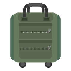 green suitcase packback travel bag tourist vector illustration eps 10