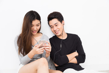 Young asian couple dating