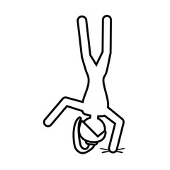 girl practicing exercising artistic gymnastic vector illustration eps 10