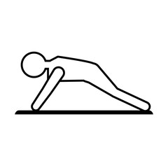 guy exercising fitness sport pad outline vector illustration eps 10