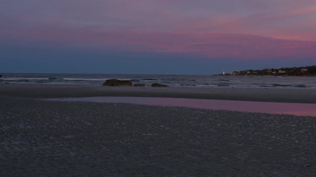 Colorful Sunset On Beach In Gloucester, MA
