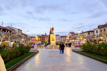 Alcala de Henares, Madrid, Spain- December 5, 2016: Cervantes Sq